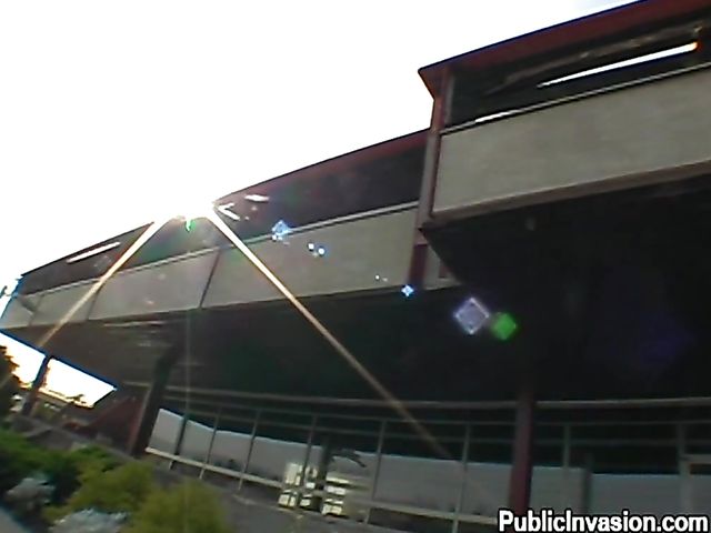 Public blowjob and cock riding outdoors