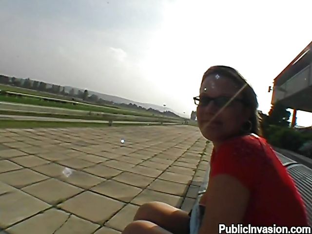 Public blowjob and cock riding outdoors