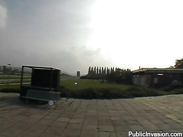 Public blowjob and cock riding outdoors