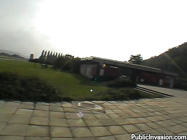 Public blowjob and cock riding outdoors