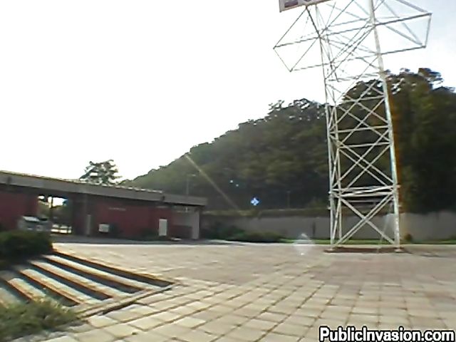 Public blowjob and cock riding outdoors