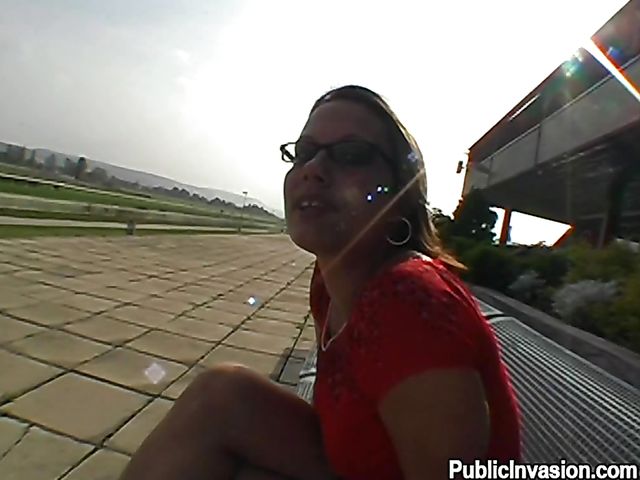 Public blowjob and cock riding outdoors