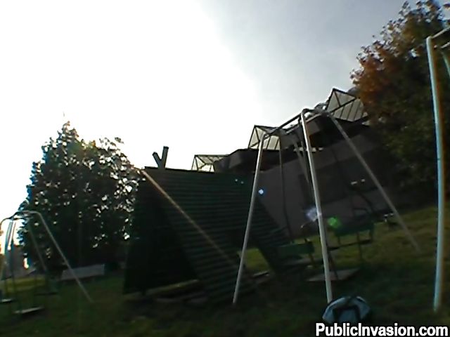 Public blowjob and cock riding outdoors