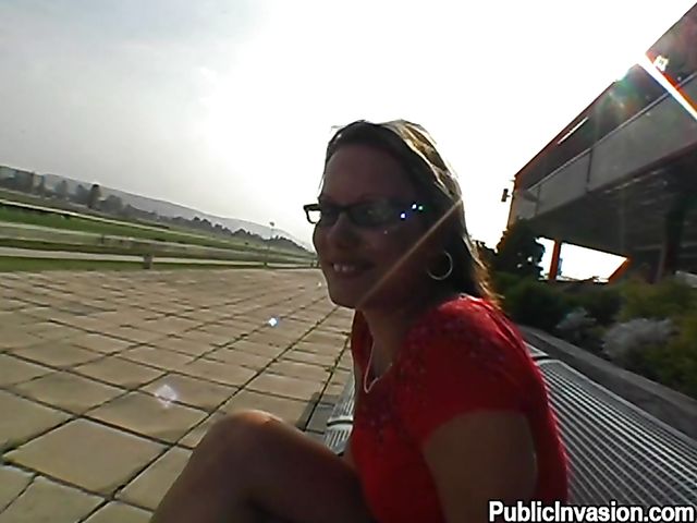 Public blowjob and cock riding outdoors