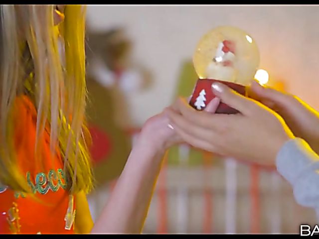 Blue Angel and Gina Gerson strap on sex on Christmas