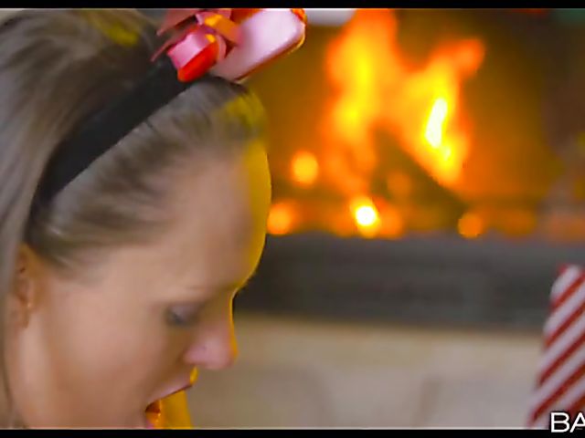 Blue Angel and Gina Gerson strap on sex on Christmas