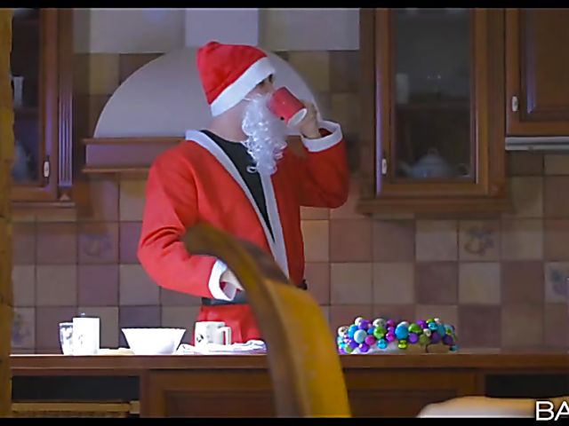 Blue Angel and Gina Gerson strap on sex on Christmas