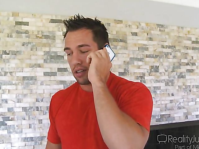 Hot blonde Mae Meyers sucks and gets doggy fucked