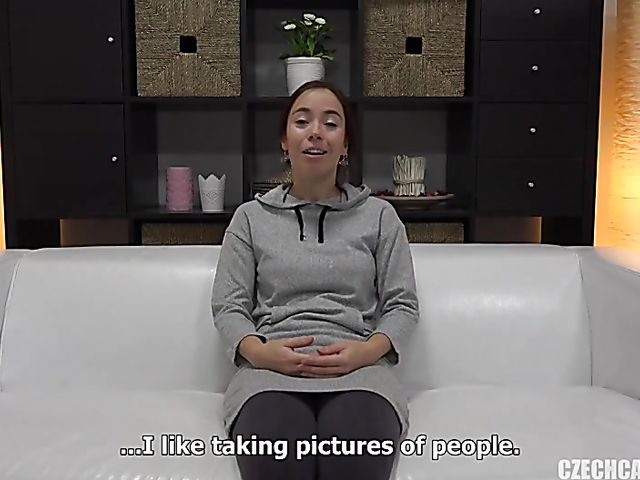 Lesbian tribbing and FFM blowjob on casting