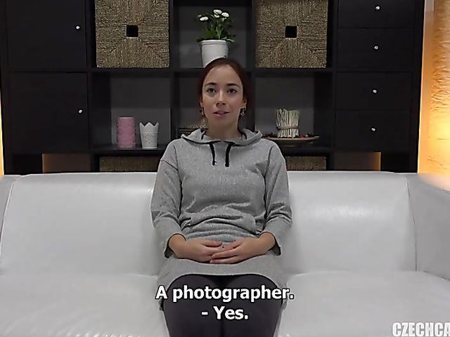 Lesbian tribbing and FFM blowjob on casting