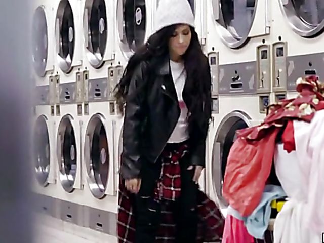 Laundry fuck with hairy teen Annika Eve