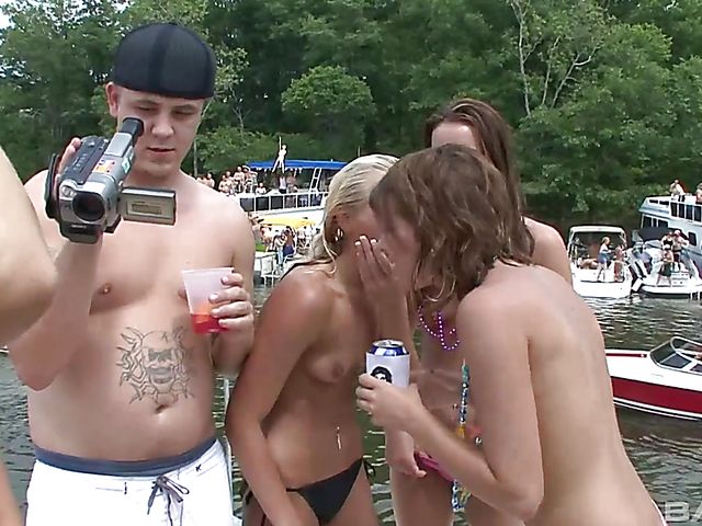 Public nudity at a party by the river