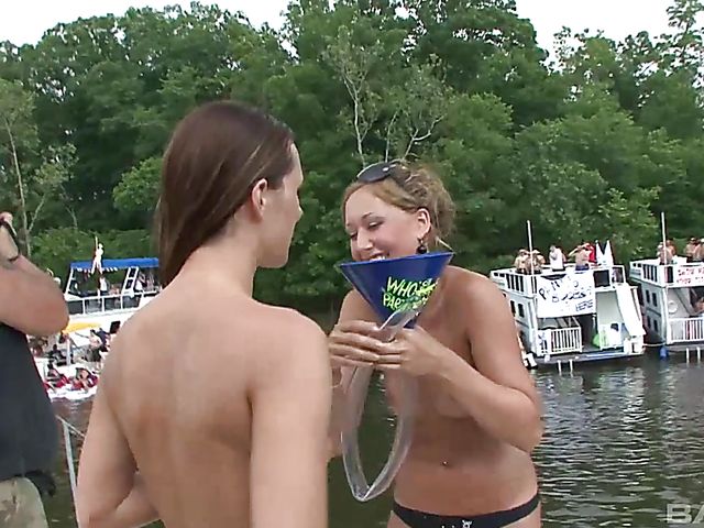Public nudity at a party by the river