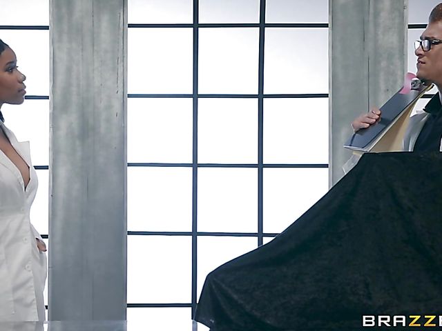 A dildo and a cock for ebony nurse Jenna J Foxx