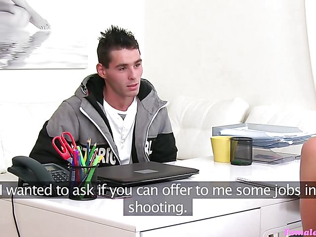 Skinny female agent Alexis Crystal gets her tiny hole fucked