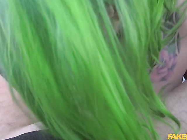 Fake taxi shagging with green haired Madison Phoenix