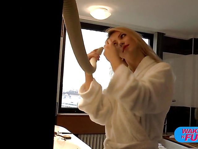 Beatrix Glover takes two rods and gets ass fucked in the morning