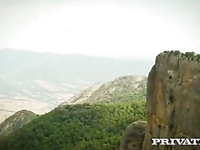 Spanish hairy girl Julia Roca gets fucked in the mountains