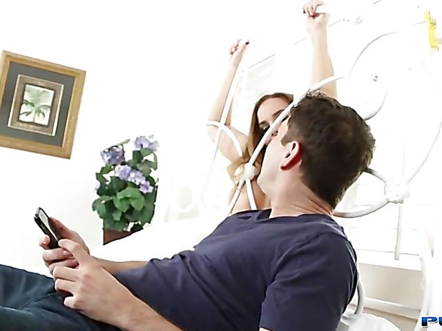 Natasha Nice with big natural boobs seduces a dude