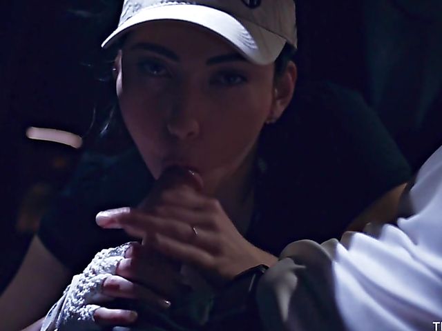 Young teen in golf uniform Aria Alexander gets nailed