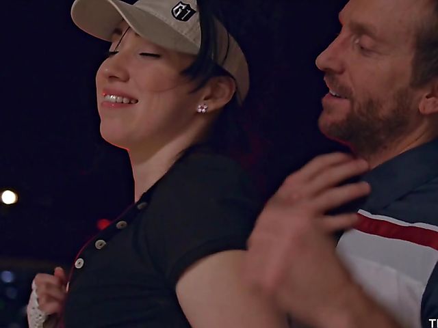 Young teen in golf uniform Aria Alexander gets nailed