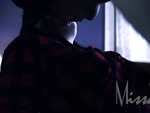 Cock worship in the bedroom with a brunette