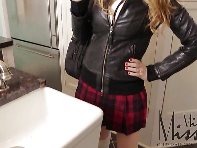 Schoolgirl handjob from your perspective