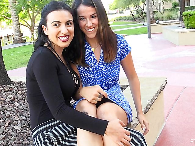 Public flashing with playful babe Chloe