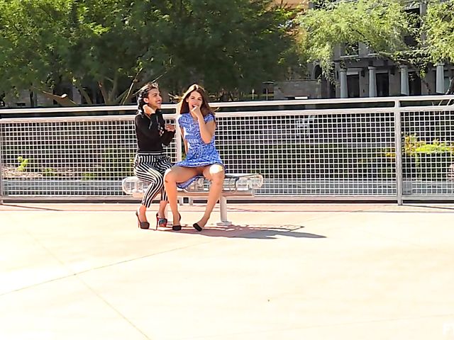 Public flashing with playful babe Chloe