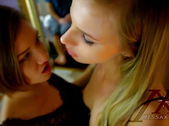 Two girls on guy party with Jillian Janson and Riley Mae