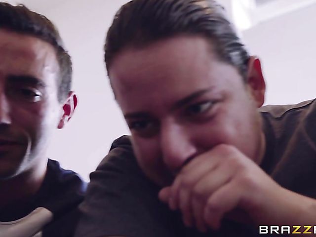 Skinny ebony teen Kendall Woods rides a white rod