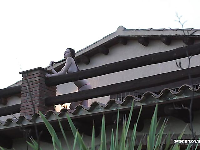 Outdoor anal by the pool with teen Rebecca Volpetti