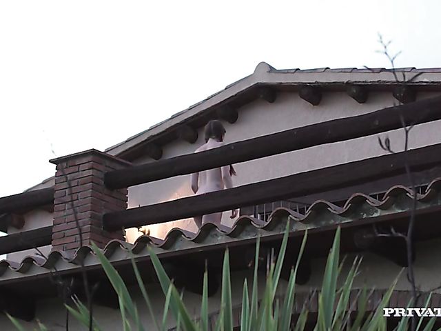 Outdoor anal by the pool with teen Rebecca Volpetti