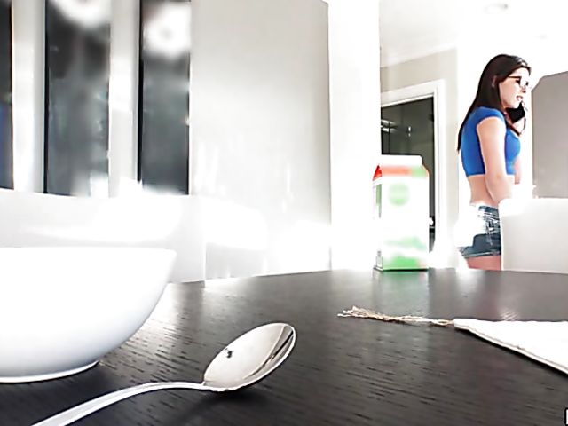 Leah Gotti - Hottie with glasses blowjob and pussy slamming