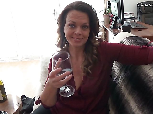 Drunk mom and son have some fun