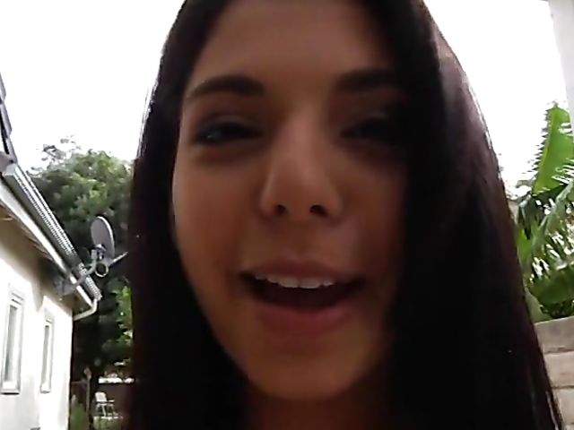 Petite latina Gina Valentina with a gorgeous ass gets it