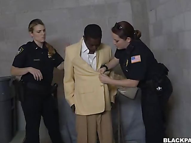 Interracial femdom with two horny police women