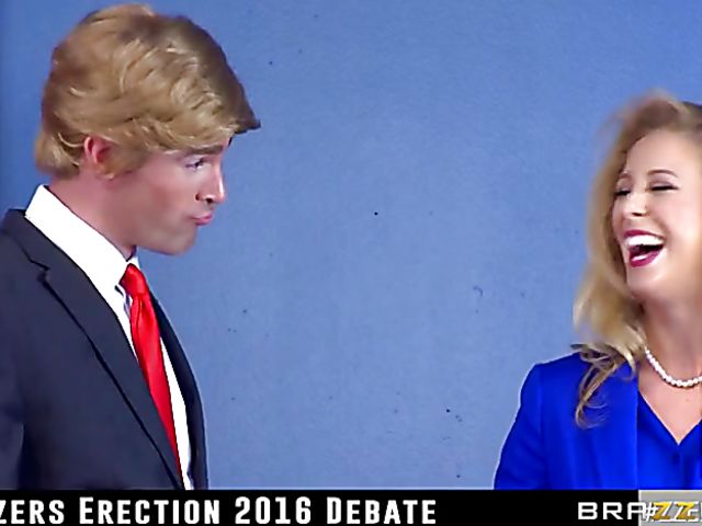 Election debate porn parody with big titted Cherie Deville