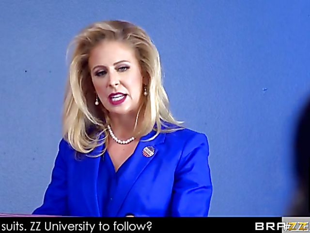 Election debate porn parody with big titted Cherie Deville