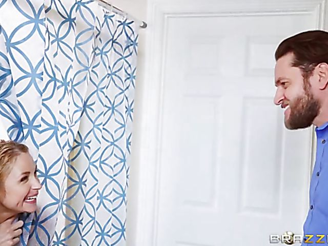 Busty blonde MILF Sarah Vandella gets shared in the shower