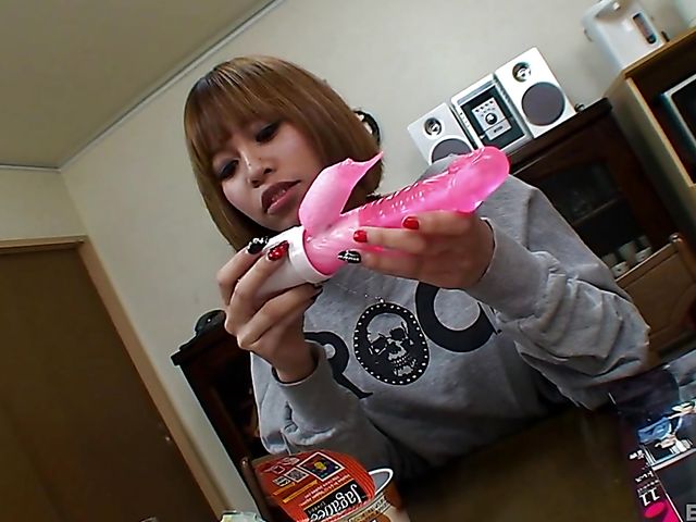 Japanese vibrator and other toys for a tight girl
