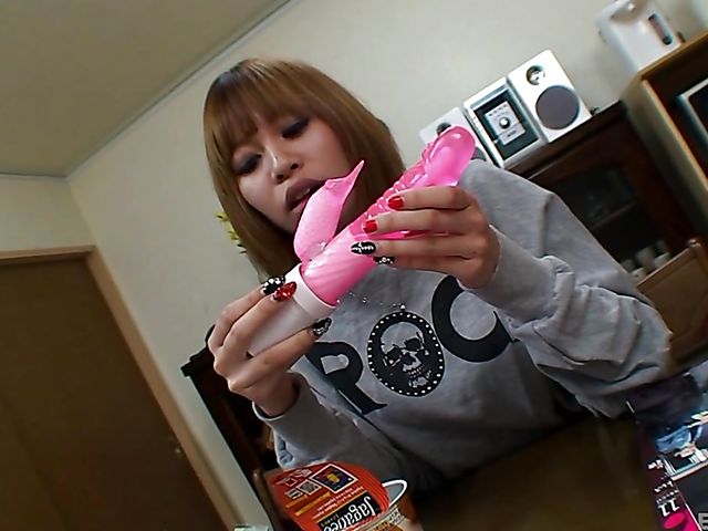 Japanese vibrator and other toys for a tight girl