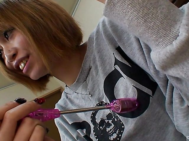 Japanese vibrator and other toys for a tight girl
