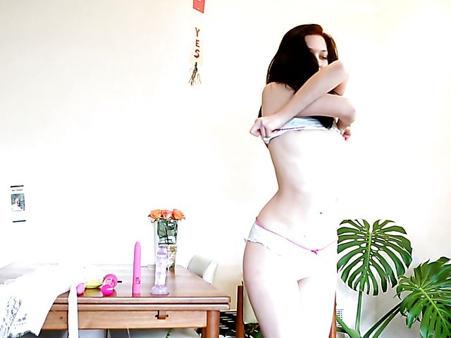 Pale teen Lulu Reynolds with a pink hitachi wand