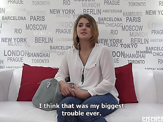 Casting teen Petra blindfolded and dicked