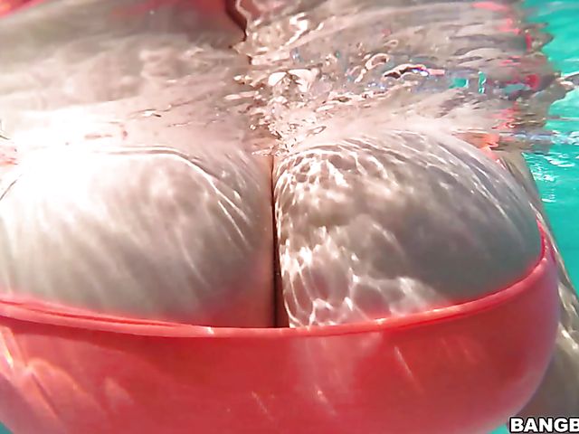 Brandy Talore with huge natural tits fucked in the pool