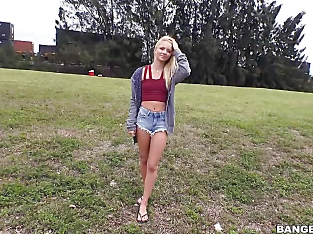 Bang van ride with flat chested teen Riley Star