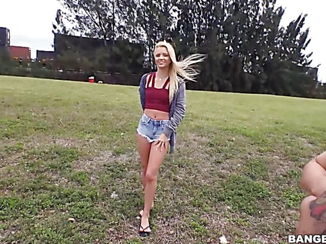 Bang van ride with flat chested teen Riley Star