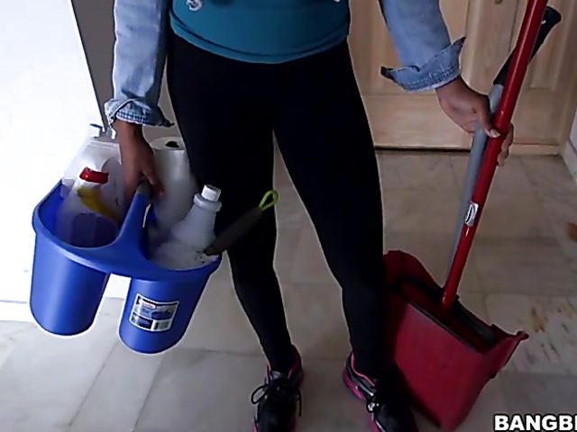 Ebony maid with big titties Anya Ivy gets fucked