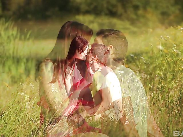 Girl-girl and boy-girl outdoor sex compilation